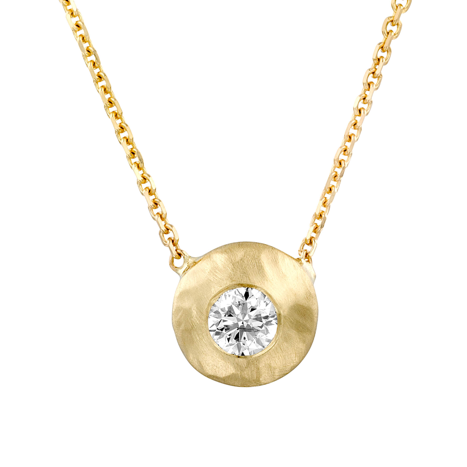 Vintage Bezel Diamond Necklace - nature shiny
